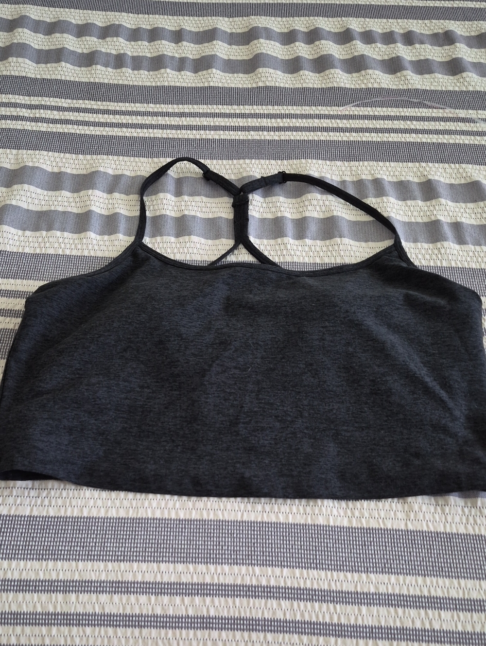 Charcoal Gray Racerback Cropped Tank Top